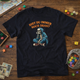 Schwarzes Brettspieler T-Shirt "Bist du immer noch dran?" mit Skelett-Print, Würfeln und Spielfiguren
